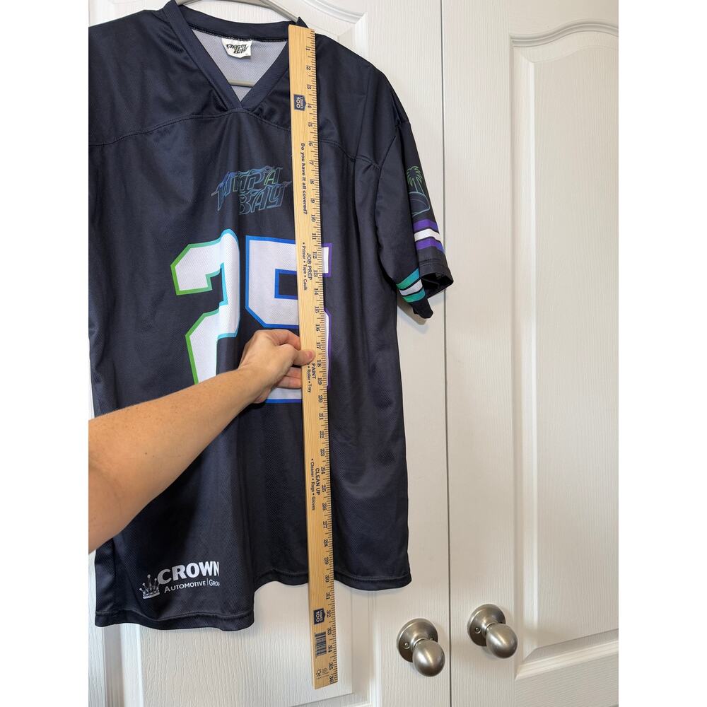 Tampa Bay Rays #25 Football Jersey Stadium Giveaway Neon City Connect NWOT Sz XL - Picture 4 of 5